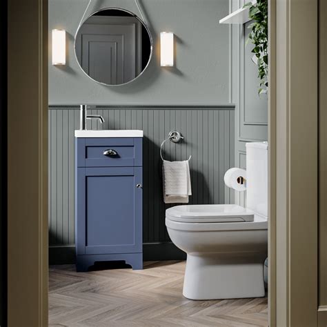 400mm Blue Cloakroom Vanity Unit With Basin Baxenden Better Bathrooms