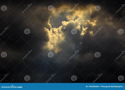 Light Of Sun From Dark Clouds Stock Photo Image Of Beautiful Summer