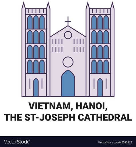 Vietnam hanoi the stjoseph cathedral travel Vector Image