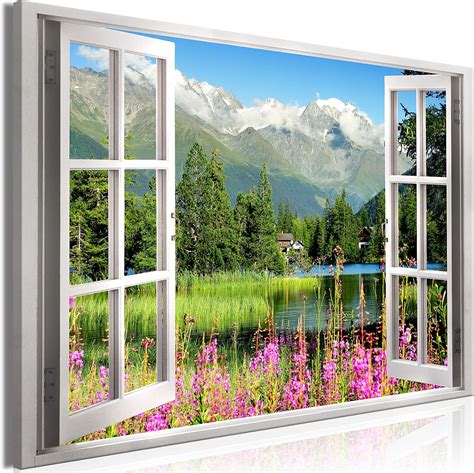 Amazon De Murando Bilder Fensterblick X Cm Vlies Leinwandbild