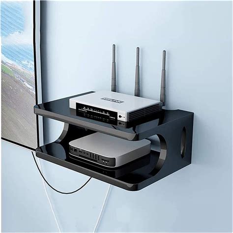 Buy Esgt Wire Box Organizer Floating Sky Box Shelves Floating Wall Shelf Tv Cabinet Stand Wifi