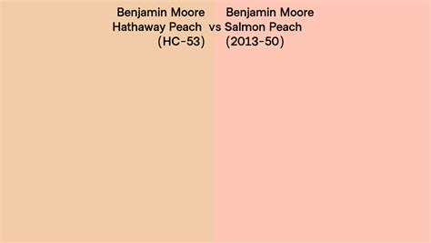 Benjamin Moore Hathaway Peach Vs Salmon Peach Side By Side Comparison