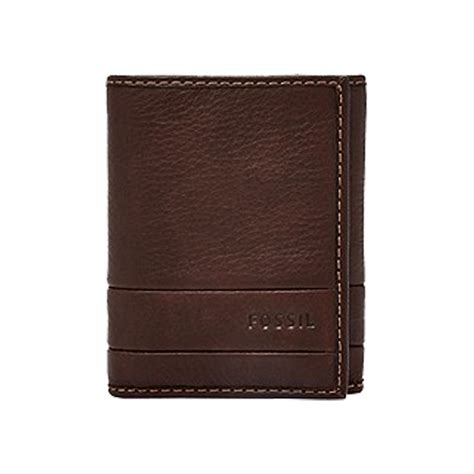 AzuraMart - Fossil Lufkin Men's Trifold Wallets - Dark Brown