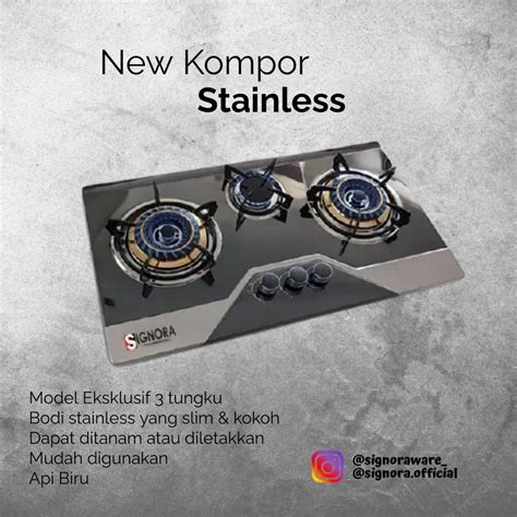 Jual Kompor Gas Terbaik Kompor Signora 3 Burners Bisa Ditanam Bisa