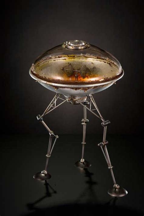 Rik Allen Makes Ridiculously Cool Metal And Glass Spaceships And Robots Arte Robot Robot Art