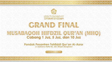 LIVE STREAMING BABAK FINAL MUSABAQOH HIFDZIL QUR AN MHQ SANTRI PUTRA