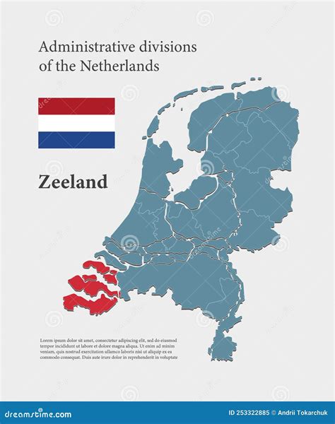 Vector Map Netherlands And Province Zeeland Stock Vector Illustration