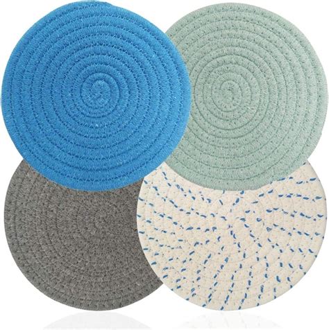 Set Of Cotton Trivets Mats Hot Pot Holder Hot Pads For Table Countertop Trivet For Hot
