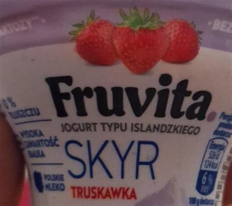 Jogurt Typu Islandzkiego Skyr Truskawka Bez Laktozy Fruvita Kalorie