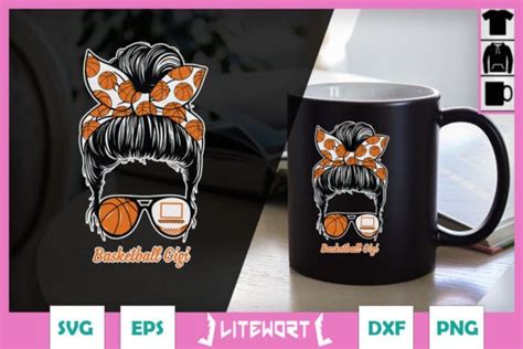 Basketball Gigi Messy Bun SVG Graphic By Litewort Creative Fabrica