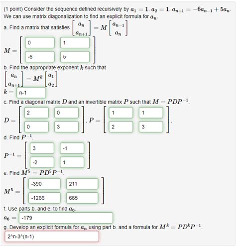 Solved Point Consider The Sequence Defined Recursively Chegg