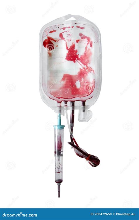 Empty Blood Bag Isolated On White Background Stock Photo Image Of