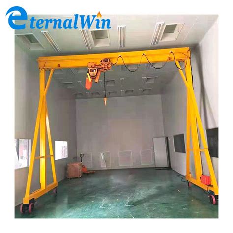 Electric Wheel Gantry Crane With Electric Hoist Adjustable Height Mini