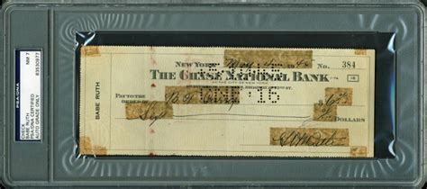 Lot Detail Babe Ruth Signed Personal Bank Check From 1946 PSA DNA