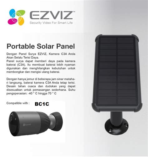 Ezviz Cs Cmt Panel Solar Compatible Con Camaras Ezviz Cs Bc1C Cs