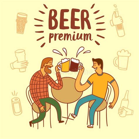 Friends Drinking Beer Stock Vector Illustration Of Pair 99049878