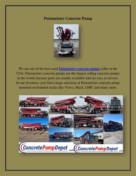 Putzmeister Concrete Pump Concretepumpdepot By Concrete Pump Depot Issuu