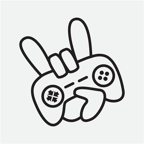 HAND ROCK GAME WITH JOYSTICK GAME PAD LOGO DESIGN MODERN 5350835 Vector ...