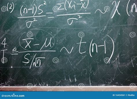 Mathematical Formulas On A Blackboard Stock Image Image Of Green