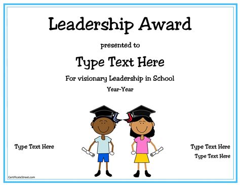 Leadership Award Certificate Template