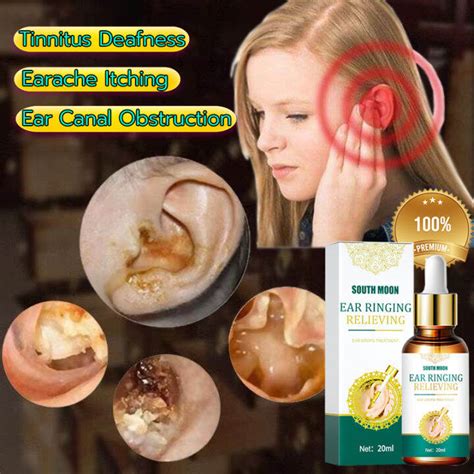 South Moon Ear Ringing Relieving Ear Drops20ml Tinnitus Deafness Ear Swelling Discharge Otitis