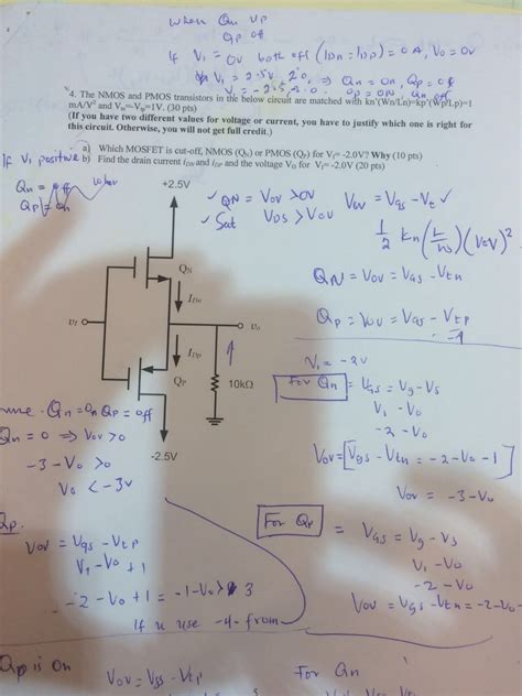 Solved The Nmos And Pmos Transistors In The Below Circuit