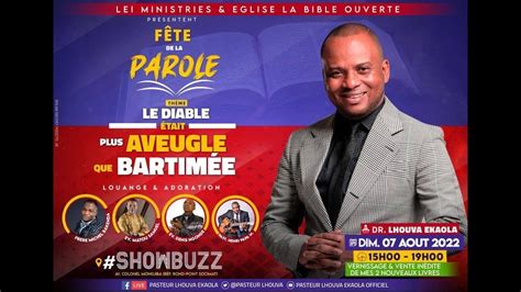 LE DIABLE ÉTAIT PLUS AVEUGLE QUE BARTIMEÉ DR LHOUVA EKAOLA FETE DE LA