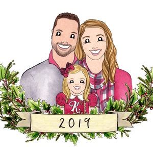 Family Portrait Illustration, Watercolor Illustration Painting ...