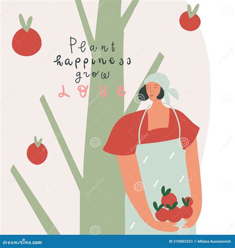 Conceptual Apple Tree Cartoon Vector Cartoondealer