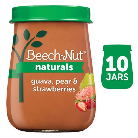 Beech Nut Naturals Non GMO Stage 2 Baby Food Guava Pear Strawberries