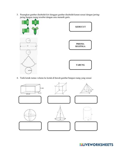 Bangun Ruang Online Exercise For 7 9 Live Worksheets