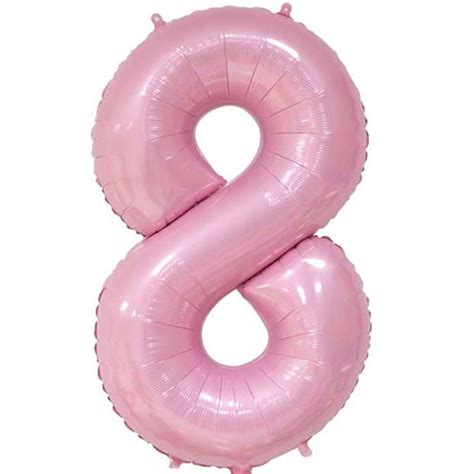 Numeri In Mylar Rosa Pastello Altezza Cm Con Valvola In Confezione