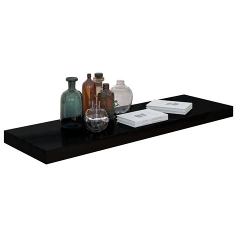 Lisa Boutique Tag Re Murale Flottante Noir Brillant X X Cm Mdf