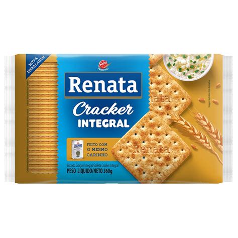 BISCOITO RENATA INTEGRAL CREAM CRACKER 360G MERCEARIA BISCOITOS