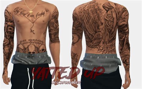 Yatted Up Male Tattoo Frxsk In Sims Men Clothing Sims