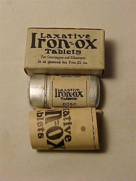 C1920s Iron Ox Laxative Tablets The Iron Ox Remedy Co