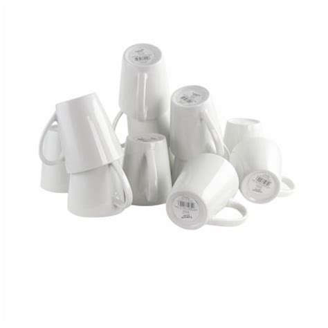 Gibson Home Noble Court 12 Oz Mug Set In White Set Of 12 12 Piece