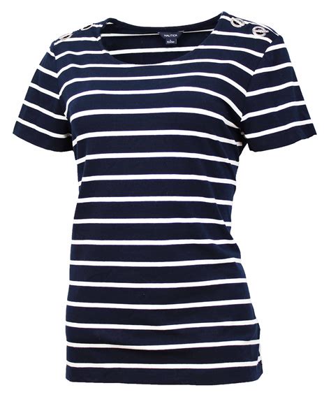 Navy And White Striped T Shirt Womens The Fifth Label Off Duty Womens T-shirt | Venzero