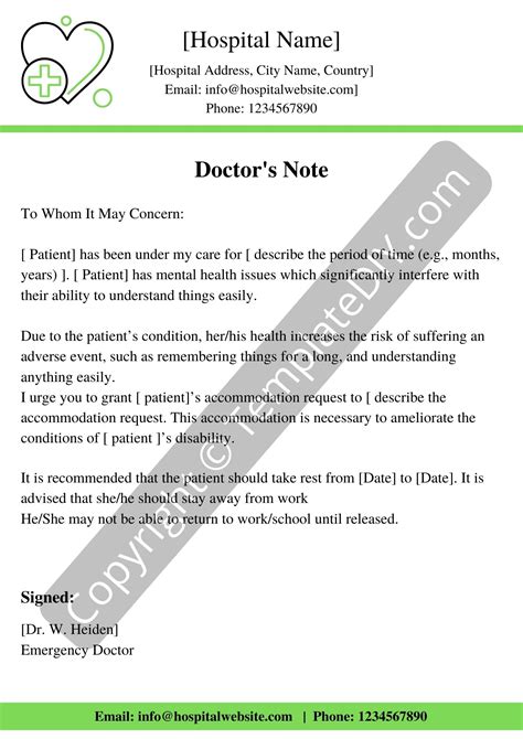 Mental Health Clinical Note Template