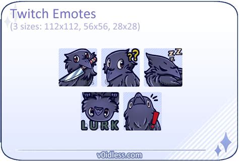 Crow Emotes Set Black Twitch Discord Youtube Streaming Cute Crows Emote Pack Etsy