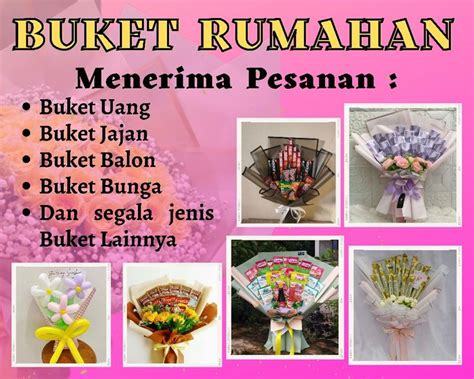 Banner Spanduk Toko Kerajinan Bunga Kertas Buket Bunga Bunga Kertas