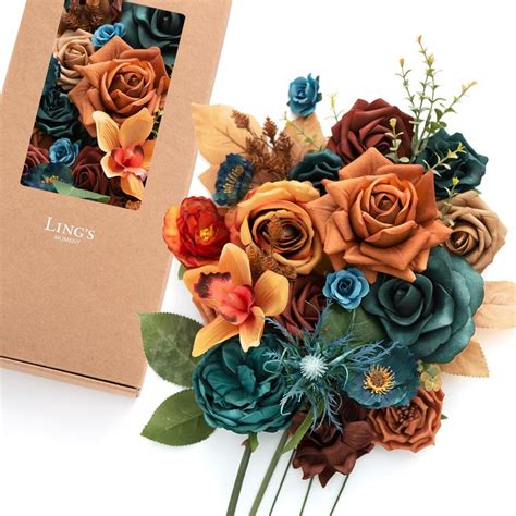 Ling S Moment Terracotta Artificial Flowers And Greenery Combo Box Set