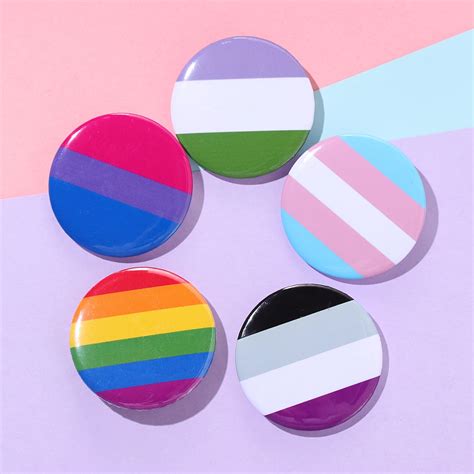 Pride Rainbow Gay Pins Flag Tinplate Badge Support Gay Lesbian Bisexual Transgender Symbol Pin