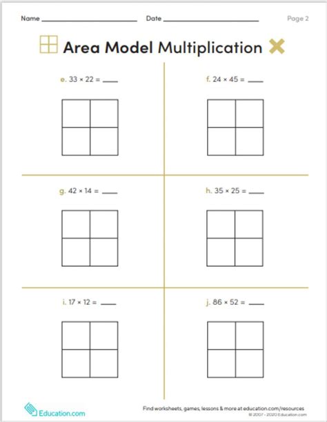 Area Model Multiplication Worksheets Math Monks Worksheets Library