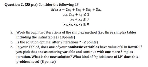 Solved Consider The Following Lp Max Z 2x 1 3x 2