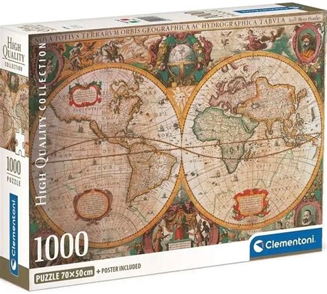 Clementoni puzzle antyczna mapa świata 1000 el 13447928724 Allegro pl