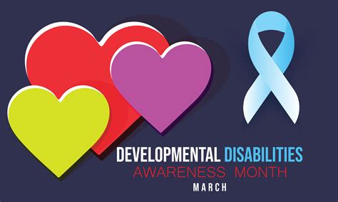 March Is Developmental Disabilities Awareness Month Background Banner Card Poster Template