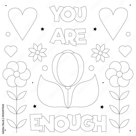 I Love You Coloring Page Black And White Vector Illustration Stock