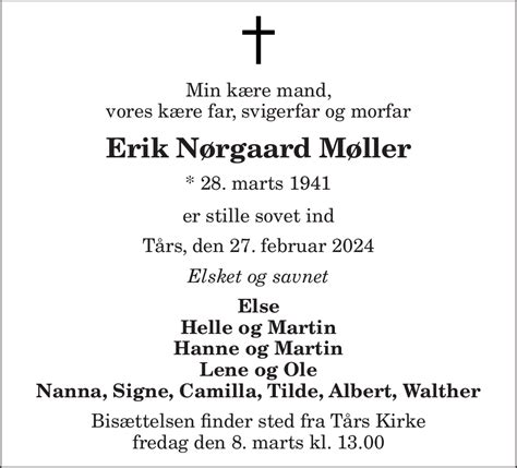 D Dsannonce For Erik N Rgaard M Ller Nordjyske Dk