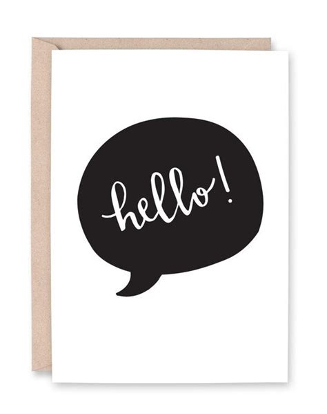 Cute, printable, hand-lettered card from LaPapier on Etsy. Hello Greeting, Greeting Cards, Paper ...